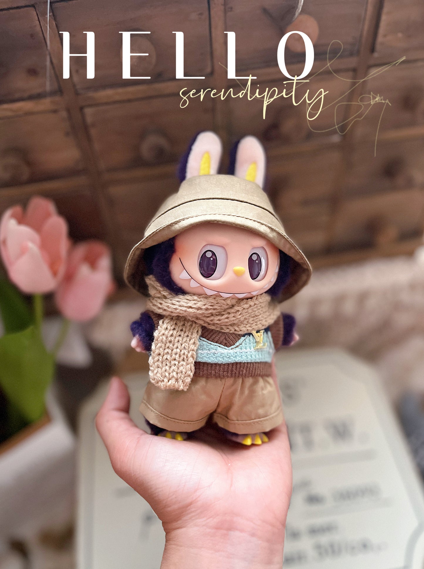 Labubu Vinyl Blind - box Pendant Doll Clothes, Autumn - Winter Set