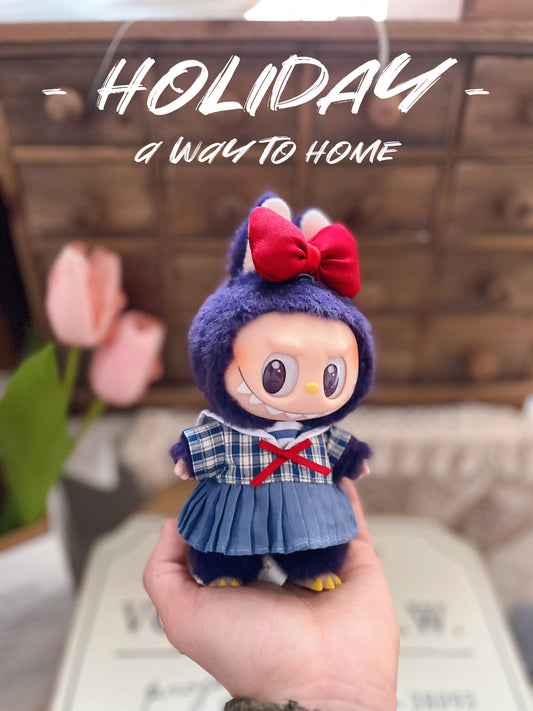 LABUBU Little Milan 17cm Sitting Party Macaron Vinyl Pendant Doll Clothes