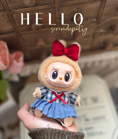 LABUBU Little Milan 17cm Sitting Party Macaron Vinyl Pendant Doll Clothes