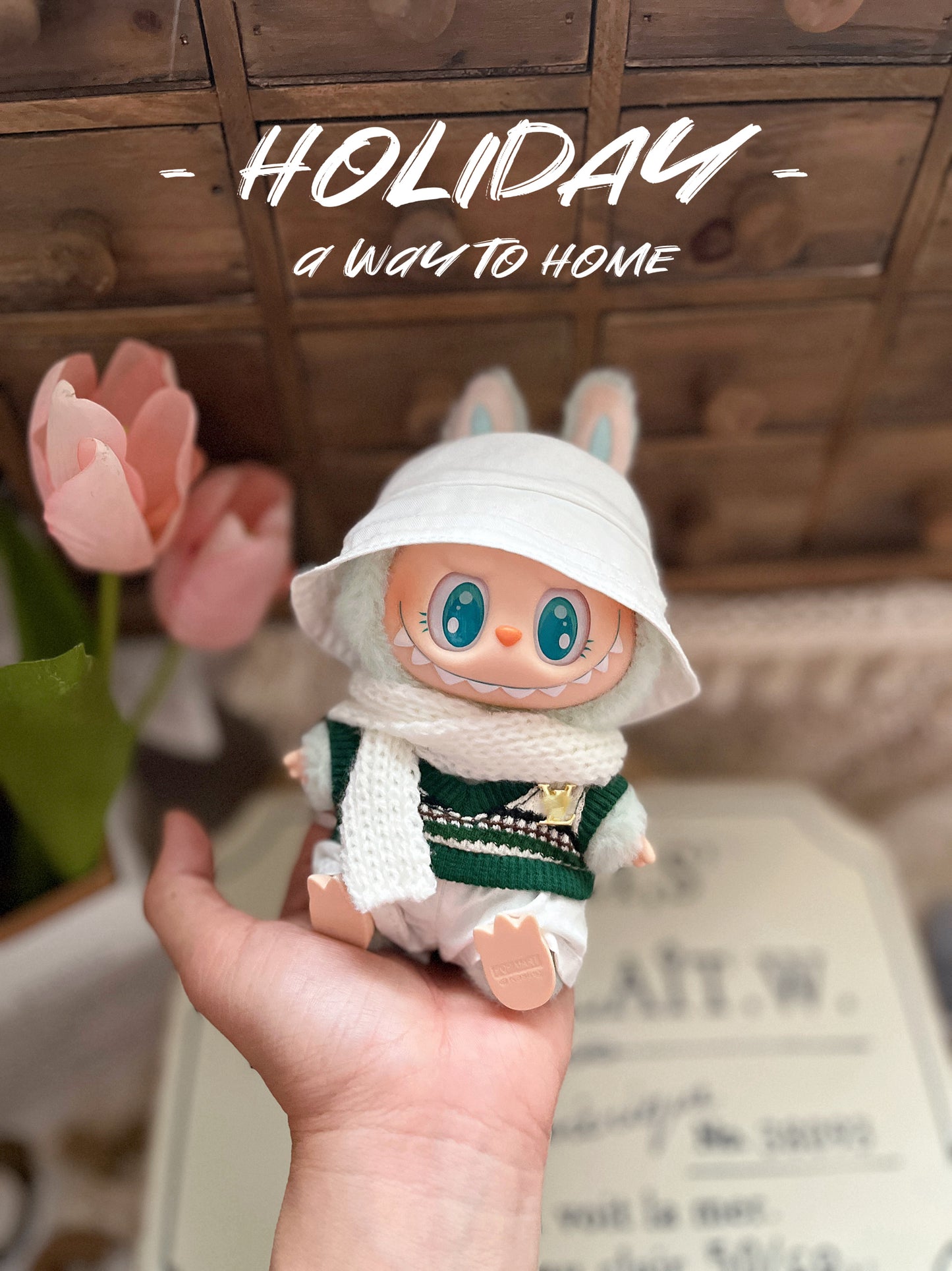 Labubu Vinyl Blind - box Pendant Doll Clothes, Autumn - Winter Set