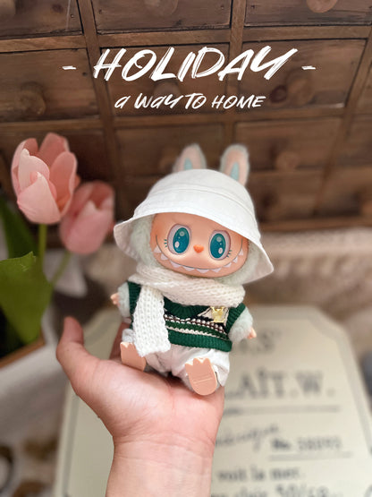Labubu Vinyl Blind - box Pendant Doll Clothes, Autumn - Winter Set