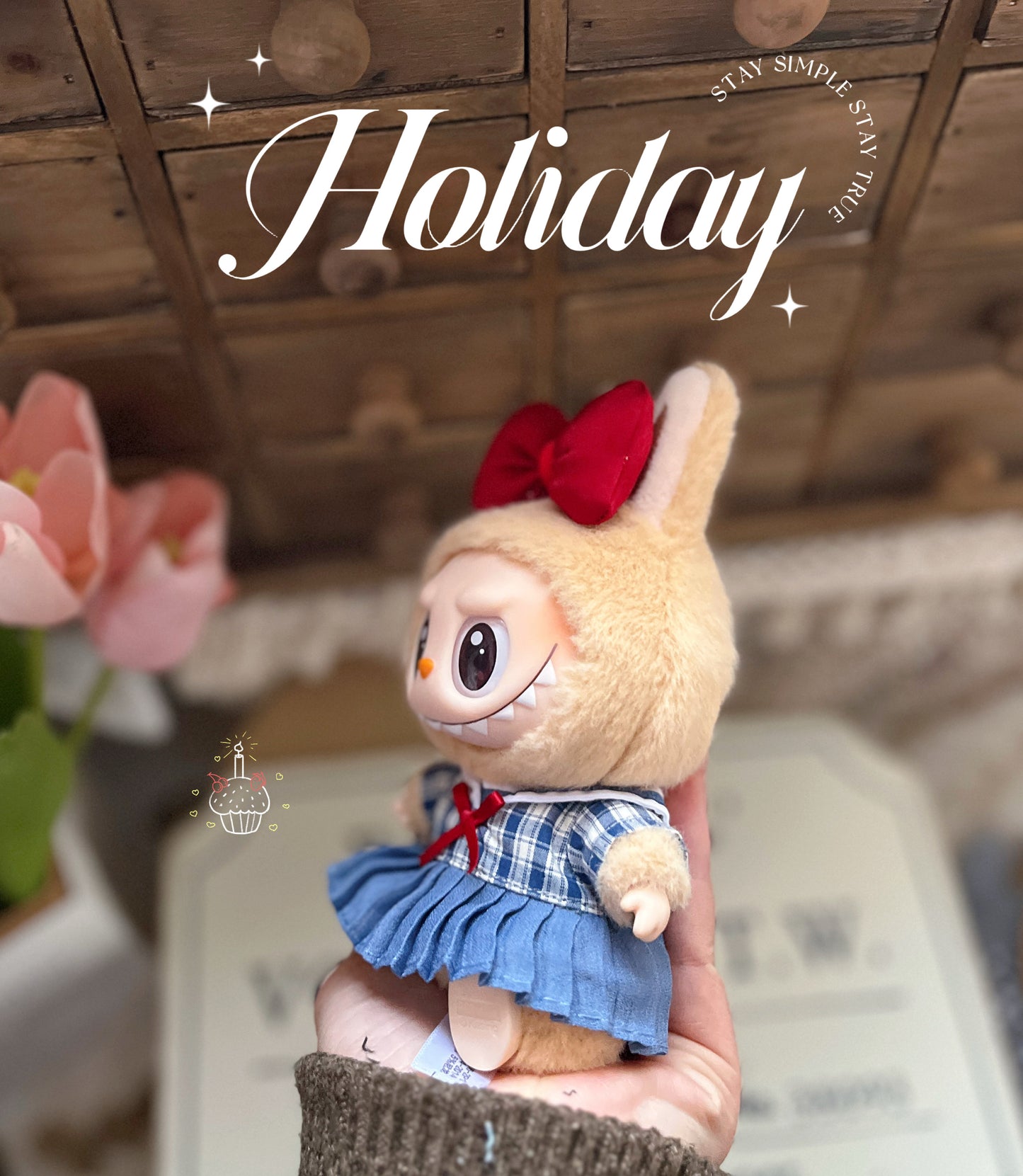 LABUBU Little Milan 17cm Sitting Party Macaron Vinyl Pendant Doll Clothes