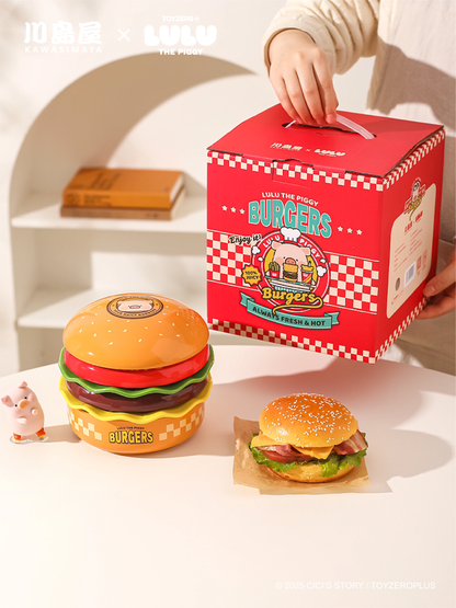Lulupig Cute Burger Dinner Plate Set