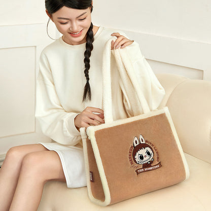 POP MART Classic Bag Series- LABUBU Plush Tote Bag (Brown)