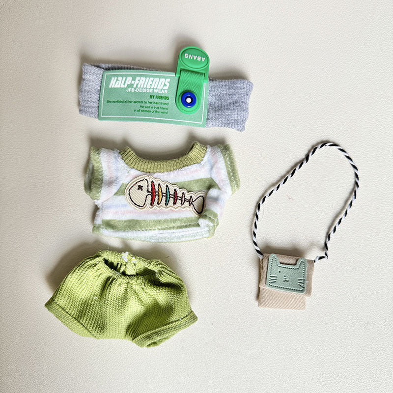 Labubu V1 V2 Green Little Fish Costume