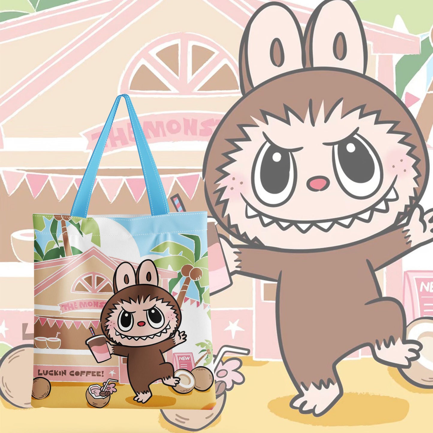 Labubu Cute Canvas Bag Includes zipper