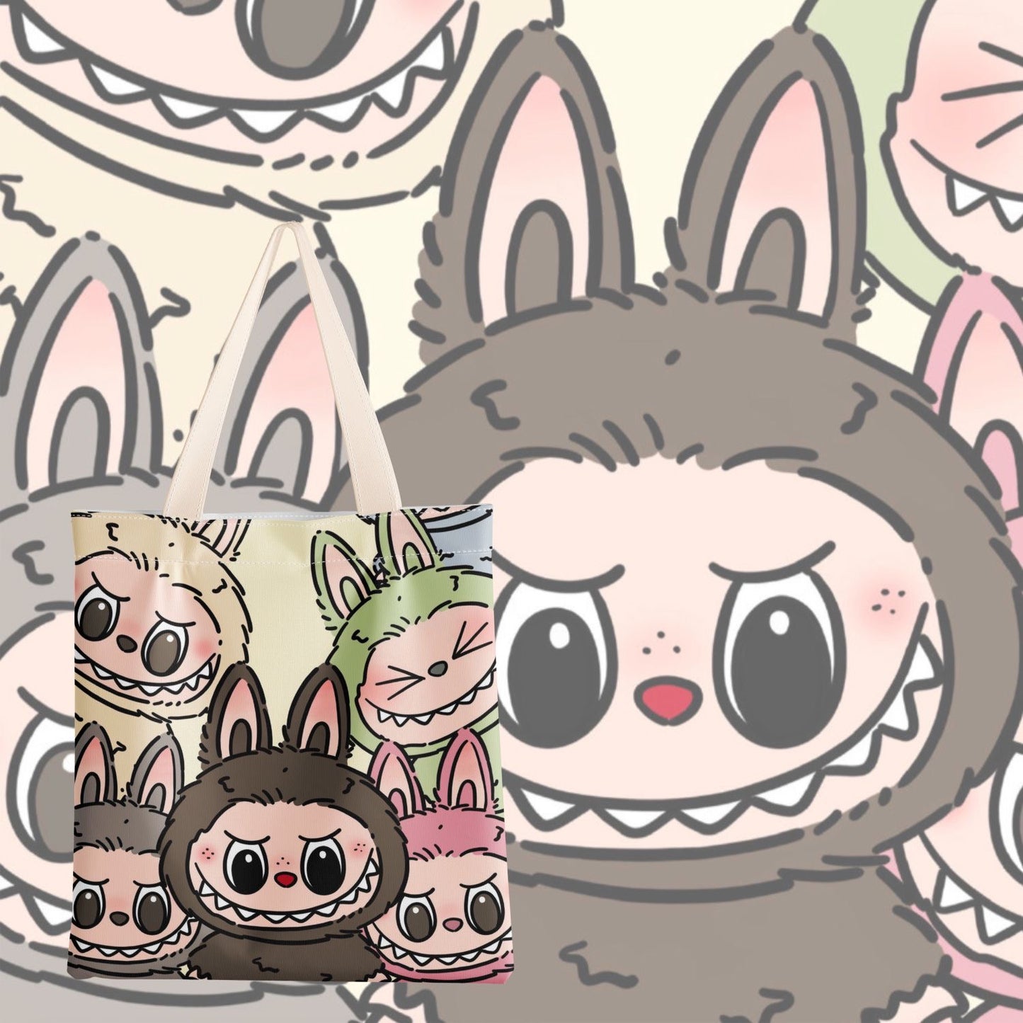 Labubu Cute Canvas Bag Includes zipper