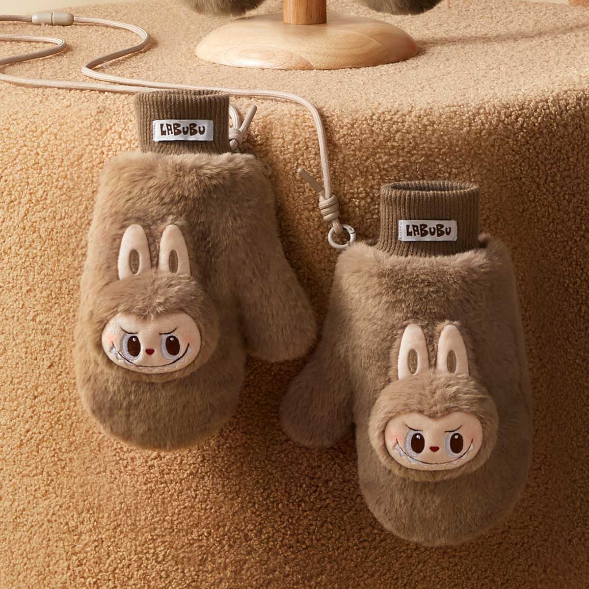 POPMART Warm Fluffy Holiday Series- LABUBU Plush Gloves