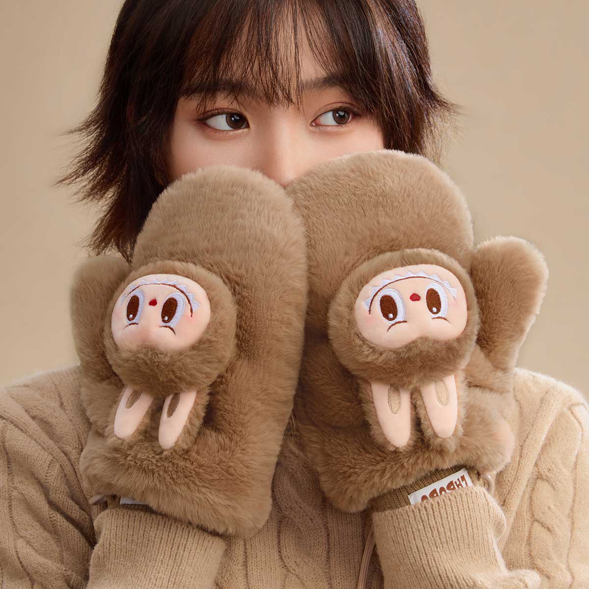 POPMART Warm Fluffy Holiday Series- LABUBU Plush Gloves