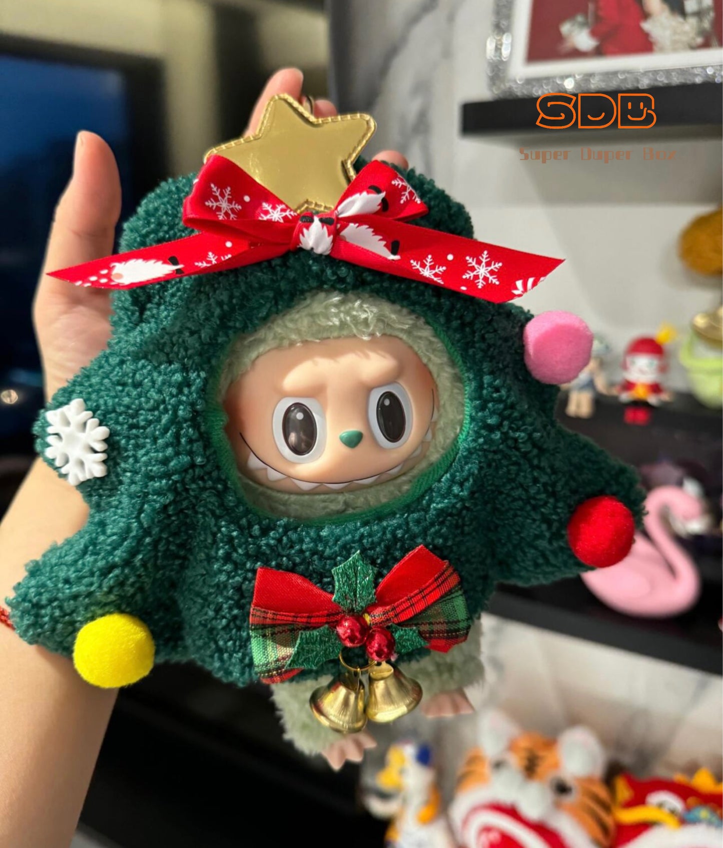 Labubu Christmas Headpiece | Handcrafted Doll Outfit Series 2