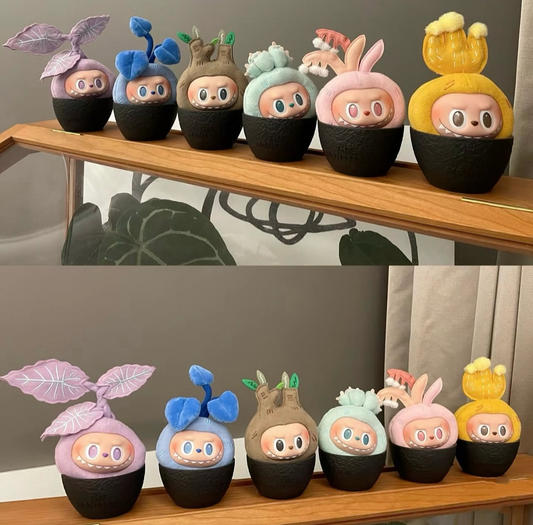 LABUBU Vinyl Face Blind Box by POPMART: Plant Pot Plush Figurine Gift & Decoration