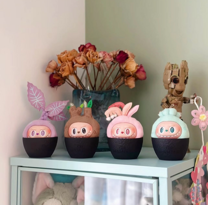 LABUBU Vinyl Face Blind Box by POPMART: Plant Pot Plush Figurine Gift & Decoration