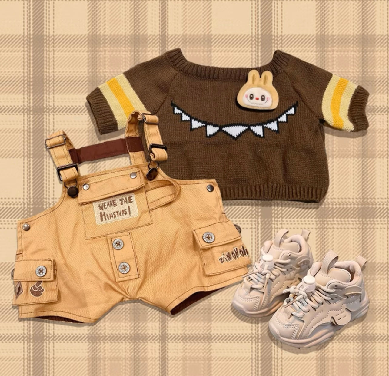 Zimomo Leader 58cm Trendy Toy Handicraft Vinyl Doll Labubu Khaki Set Doll Clothes Original Design