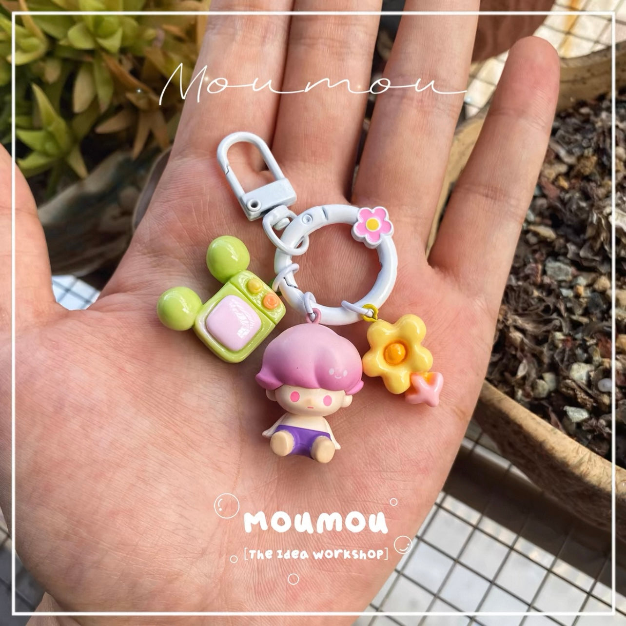 Authentic Pop Mart Sitting Moe Beads - Mobile Phone Bag & Keychain