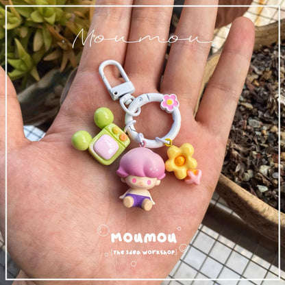 Authentic Pop Mart Sitting Moe Beads - Mobile Phone Bag & Keychain