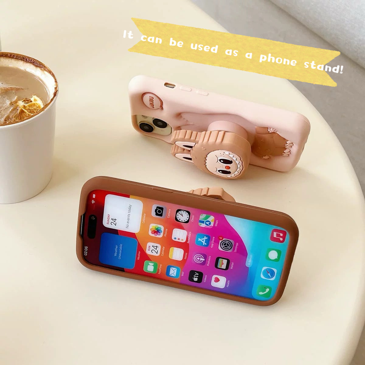 3D Labubu Phone Holder with Shockproof iPhone Case