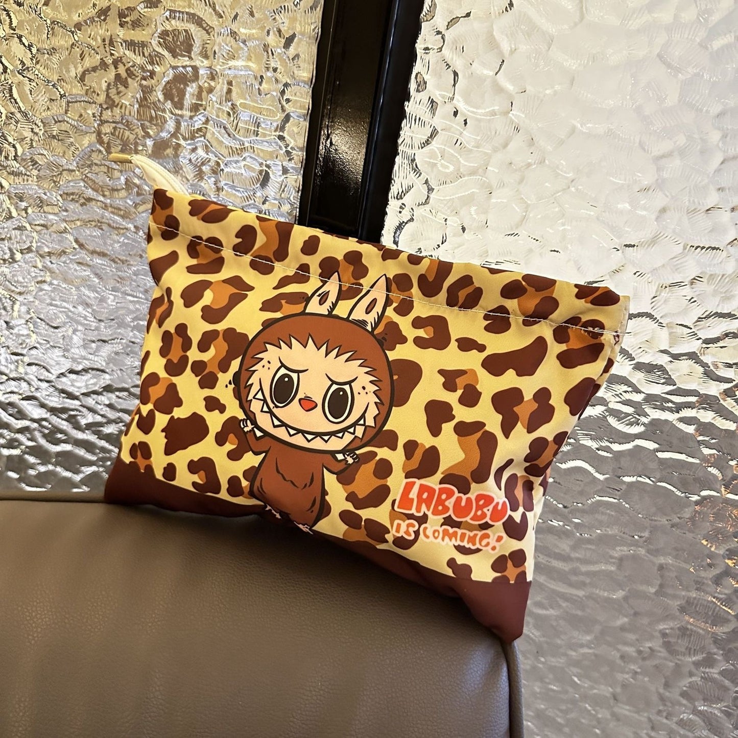 Labubu Leopard Print Coin Purse – Cute Zippered Pouch for Makeup & Storage