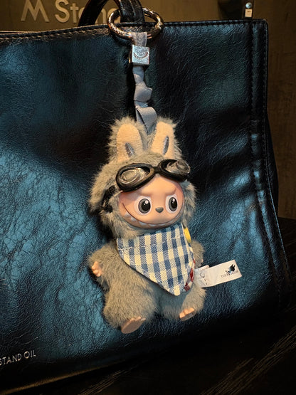 LABUBU Handmade Aviator Outfit | Furry Brown Doll Clothes with Goggles