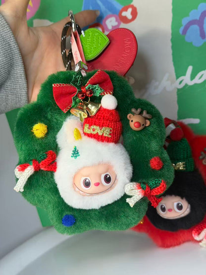 LABUBU X Santa Claus Christmas Wreath Pendant - Creative Retrofit Design