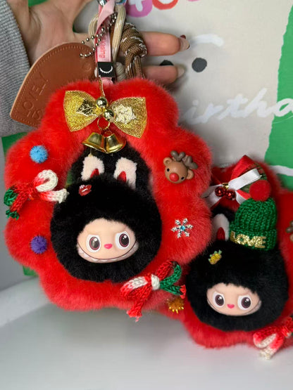 LABUBU X Santa Claus Christmas Wreath Pendant - Creative Retrofit Design