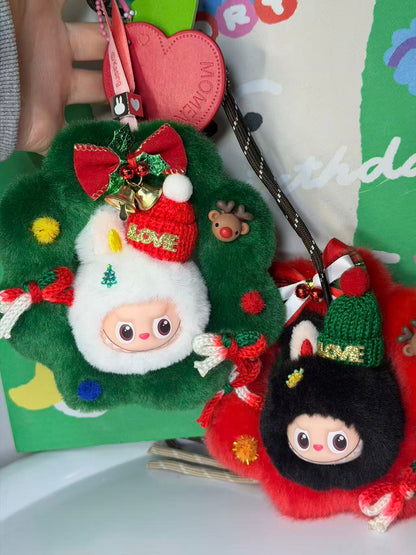 LABUBU X Santa Claus Christmas Wreath Pendant - Creative Retrofit Design