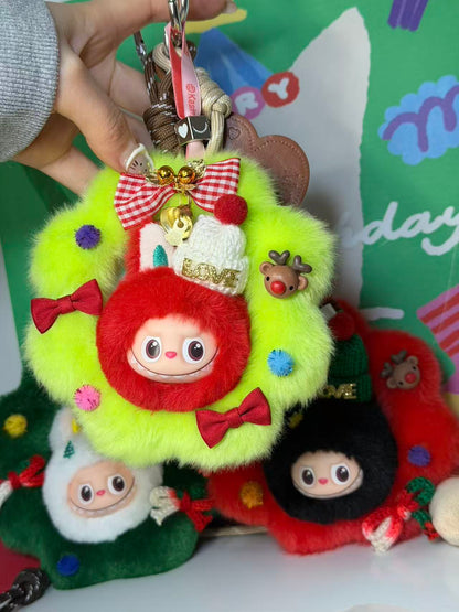 LABUBU X Santa Claus Christmas Wreath Pendant - Creative Retrofit Design