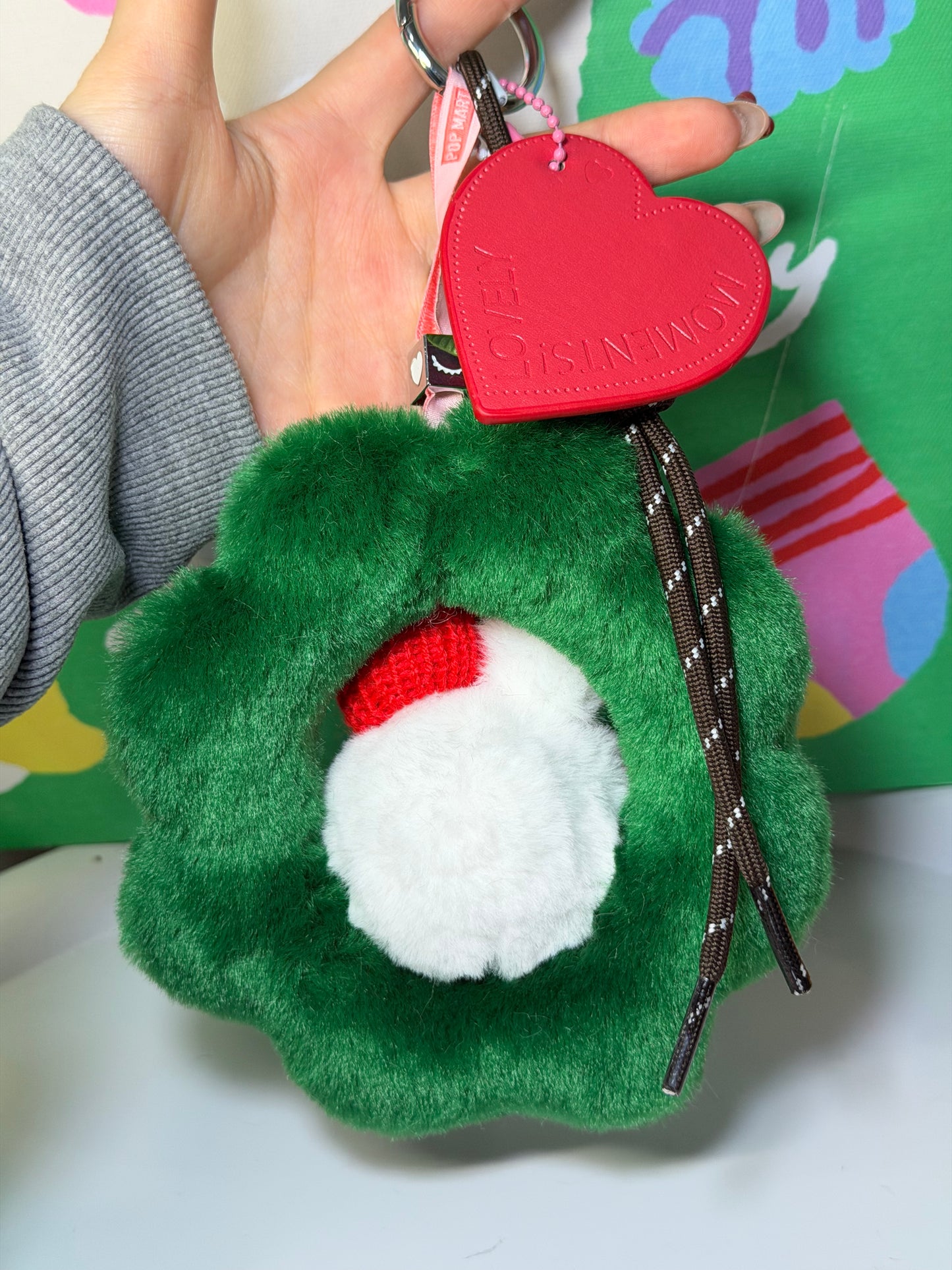 LABUBU X Santa Claus Christmas Wreath Pendant - Creative Retrofit Design