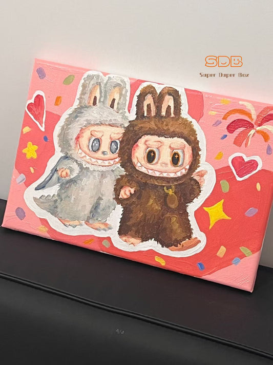 Only One Available! Hand-painted Labubu Artwork "Angel and Leader", a True Artistic Treasure