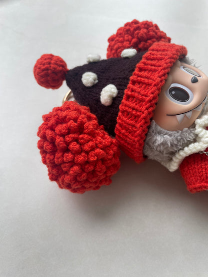 Labubu circus Dreamer Knit Outfit for Labubu – Handmade with Pom Hat