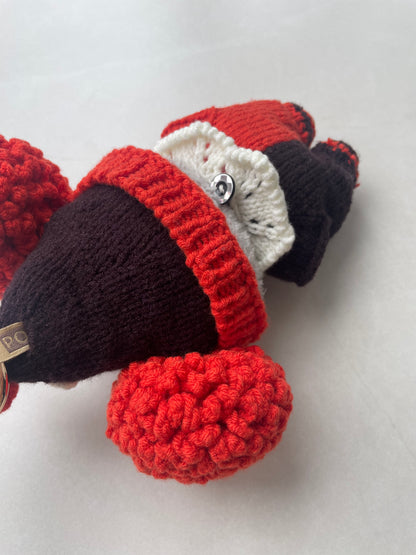 Labubu circus Dreamer Knit Outfit for Labubu – Handmade with Pom Hat