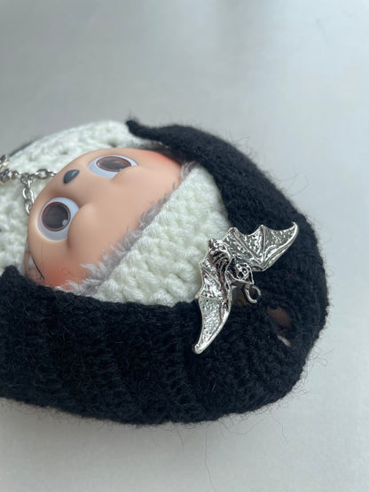 LABUBU Gothic Nun Doll Clothes – Handmade Crochet Set