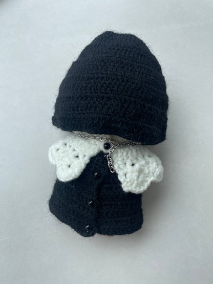 LABUBU Gothic Nun Doll Clothes – Handmade Crochet Set