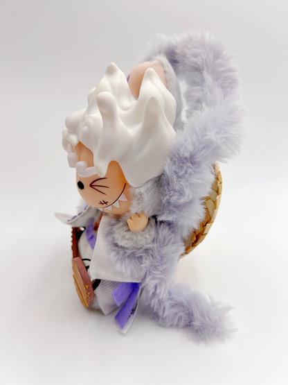 PopMart One Piece x Labubu Luffy Hidden Version Customized Vinyl Doll
