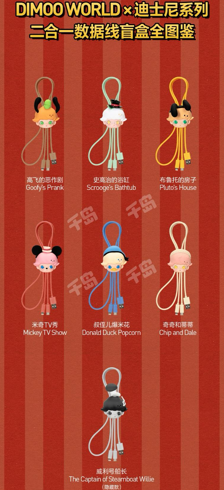 DIMOO WORLD x Disney Series - 2-in-1 Data Cable  Blind Box