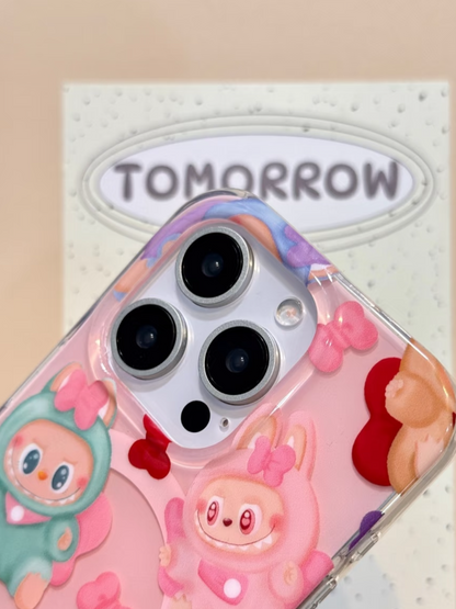 Pink Bowtie Labubu Phone Case