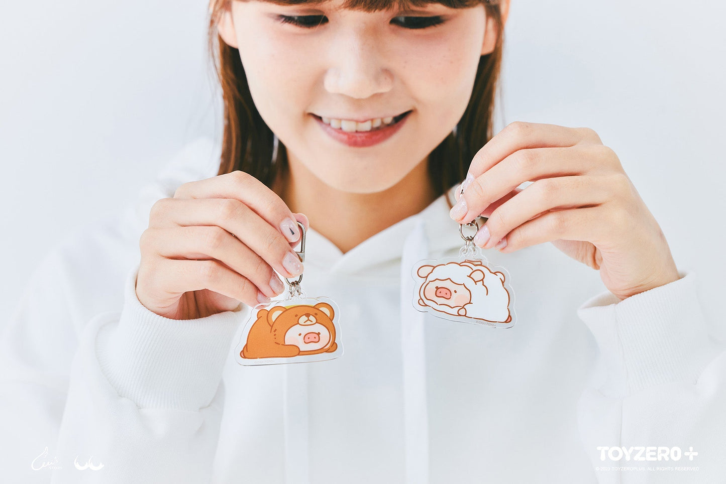 LuLu the Piggy Sheep & Bear - Acrylic Keychain (Random)